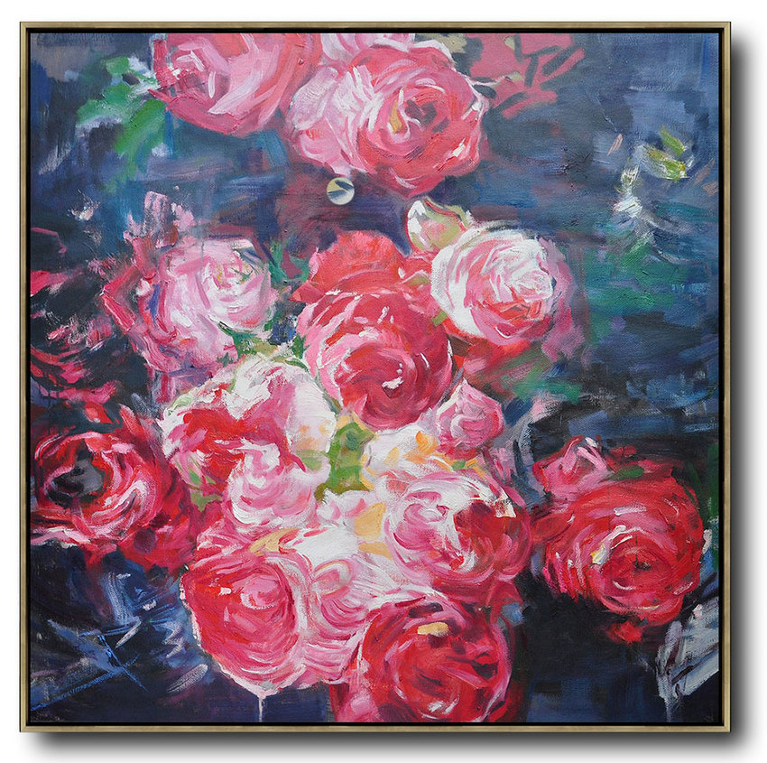 Abstract Flower Oil Painting Large Size Modern Wall Art #ABS0A25 - Click Image to Close